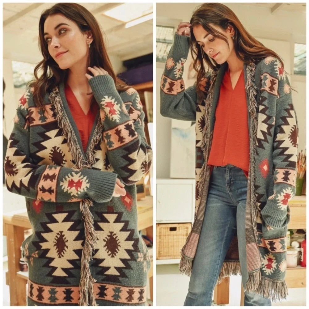 Native Cowichan Inspired Blanket Sweater